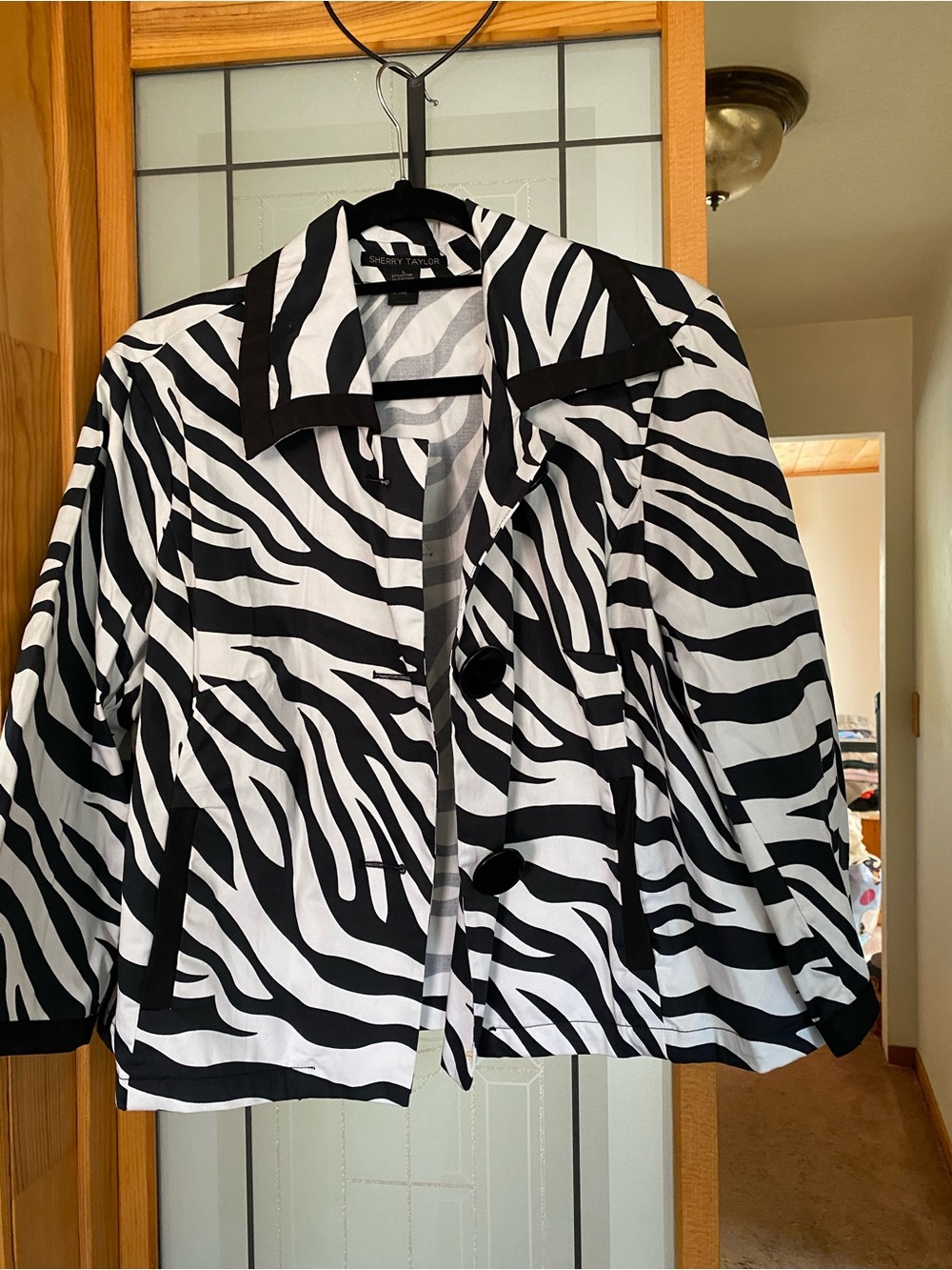 Zebra Print Teddy Jacket - Black & White